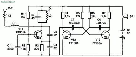 Cele mai simple modele de radio schema odnokomandnaya (tranzistor 3)