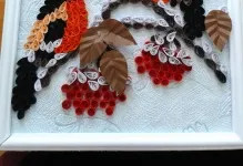 Quilling Rowan mesterkurzus egy ága, fotó Bullfinches, lépésről lépésre, hogy egy videót a téli