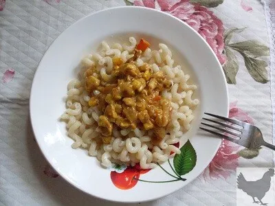 Pui cu legume in sos de curry, ciocan