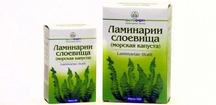 Laminaria талус загуба на тегло и използването на рейтингите