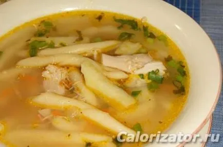 Пилешка супа с юфка калории