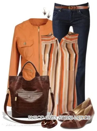 От какво да облека оранжевия якето и оранжево сако снимката
