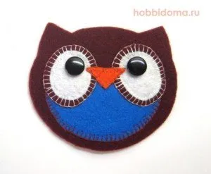 Owl din pâslă și model applique cu propriile sale mâini