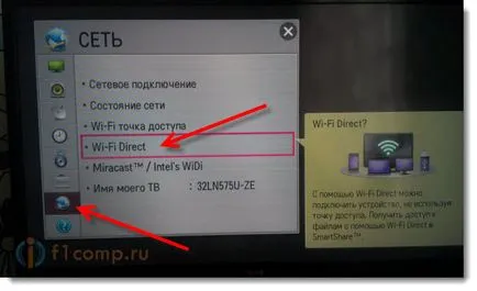 Conectați televizorul la telefon (tabletă) direct pe Wi-Fi tehnologie directă, calculator