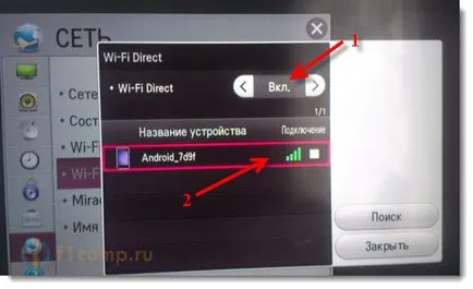 Conectați televizorul la telefon (tabletă) direct pe Wi-Fi tehnologie directă, calculator