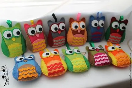 Owl din pâslă și model applique cu propriile sale mâini