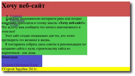 Crearea unui șablon de site cu ajutorul blocurilor - Vreau un site