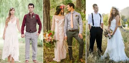 Az esküvő a stílus boho chic - tervezési ötletek, ruházat menyasszony és a vőlegény, fotó és videó