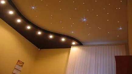 Нивото на монтаж на окачени тавани и светлина
