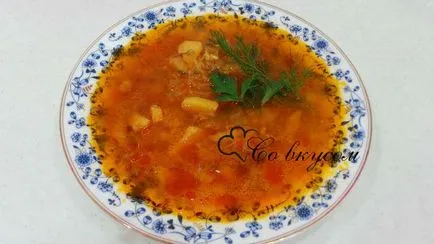 Ízletes leves csirkével - lépésről lépésre recept fotók