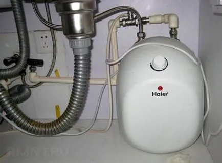 Vízmelegítő a mosogató alatt, hogyan kell telepíteni a kazán a mosogató alatt