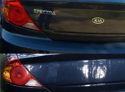 lumini de recuperare si reglare Kia Spectra repararea lustruirea manuala si tuning cu fotografii și