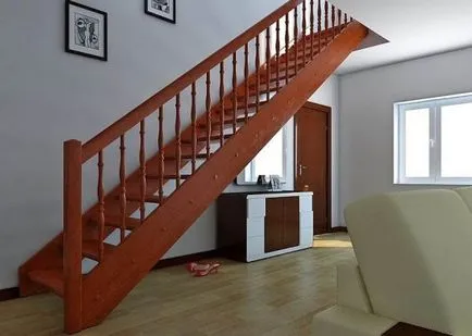 Stairway бетон и ъгъл на похода, odnomarshevaya до втория етаж, как да се направи най-много,