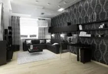 fotografie alb-negru și a interiorului living, culori si modele cu accente luminoase, un lounge elegant, culorile pentru