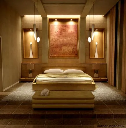 Дизайн жълт спалня в Слънчев цвят комфорт