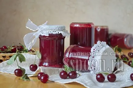 Jam от череша за зимна рецепта със снимка