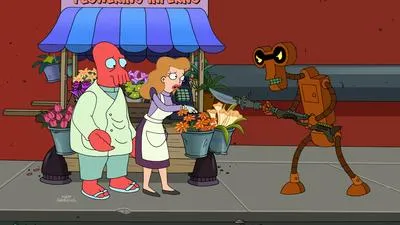 Futurama, сезон 7 - епизод 15 (вихрушка романтика Фрей и лила) гледате онлайн