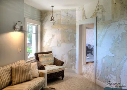 Térképek a belső a lakás az eredeti díszítés a falak