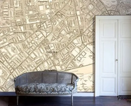 Térképek a belső a lakás az eredeti díszítés a falak