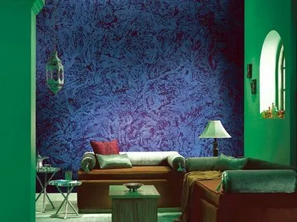Ötletek texturált festeni a falakat a saját kezével hogyan stencil dekoráció