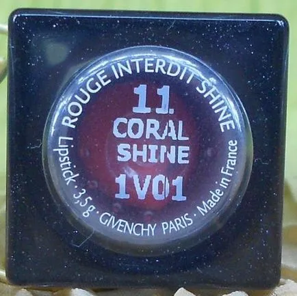 Shine Ruj Rouge Interdit (număr umbră 11 strălucire coral) din givenchy - comentarii, fotografii și preț