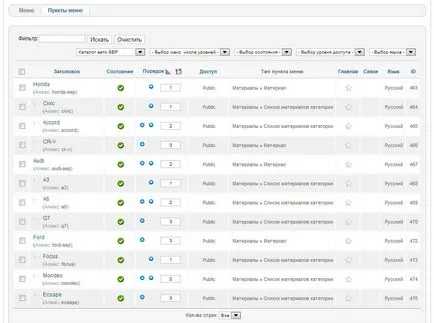 Utilizarea meniului Pseudonime în joomla