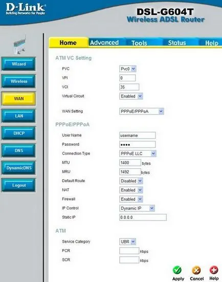 Cum se configurează un router d-link-g604t DSL