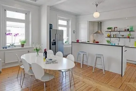 Hogyan lehet díszíteni a konyhában egy skandináv stílusban, luxus és kényelem
