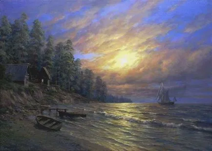 Răsărit de soare peste mare de aur! Artist Ogurtsov Andrey Mihaylovich