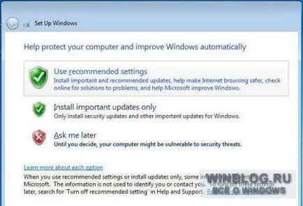A vezérlőprogram frissítése Windows 7 „eszköz beállítási paraméterek”