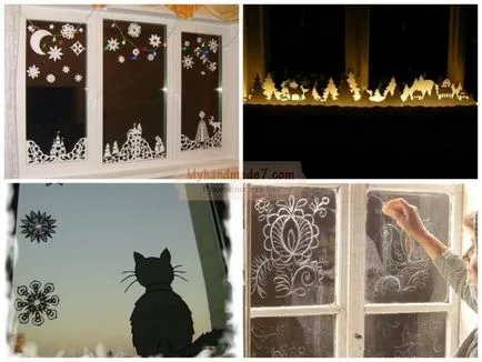 Коледна украса на прозорците най-добрите майсторски класове при снимки