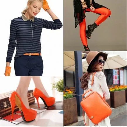 Narancs színű ruhák - kombinálva más színek, fotók