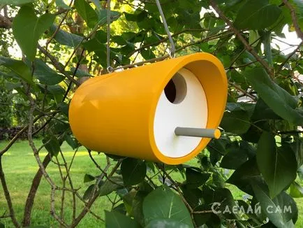 O țeavă neobișnuită birdhouse din PVC cu mâinile, o faci singur