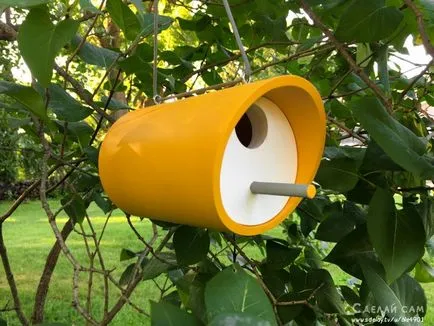 O țeavă neobișnuită birdhouse din PVC cu mâinile, o faci singur