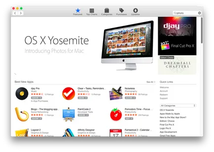 Приложение iphoto, OS X свят