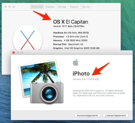 Függelék az iPhoto, OS X világ