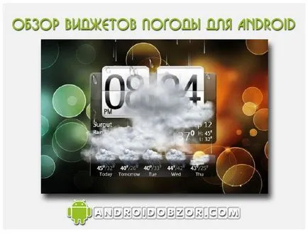 Prognoza meteo pentru aplicații Android, revizuire meteo și widget-uri, de ios comentarii android