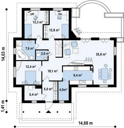 Projektek földszintes házak - a legjobb ma, i-Remo - kedvezmények javításra