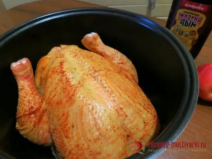 Ruddy csirke „füst” a multivarka - fénykép recept