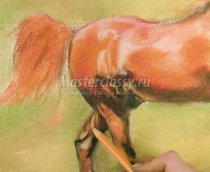 Рисуване пастел кон