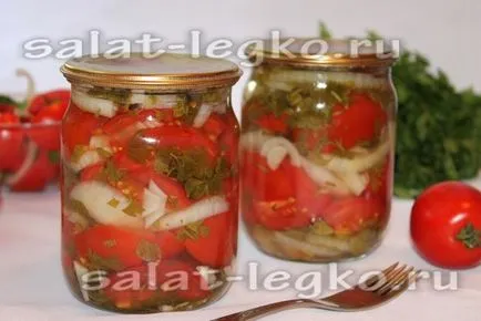 Салата - магданоз - с домати, лук и билки за зимата
