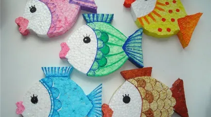 Шаблон златни рибки - апликация за цветна хартия (майсторски клас)