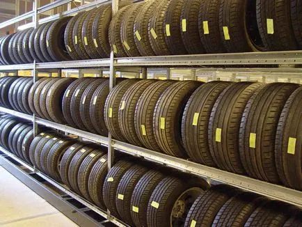 Гуми и дискове в съхранението балкон на гума през зимата и лятото