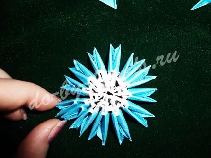 Снежинка, модулно оригами, стъпка по стъпка - майсторски клас