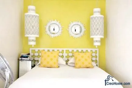 Dormitoare în galben, fotografii de interior, design în imagini