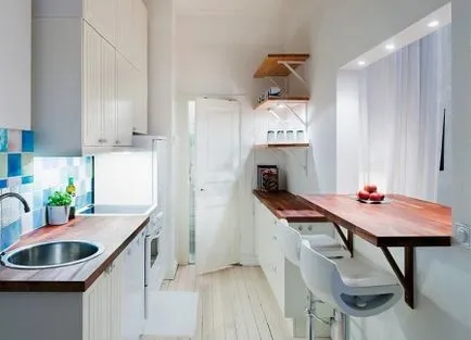Asztali párkány a konyhában (32 fotó) Beépített konyhaasztal helyett egy ablakpárkányon, mivel