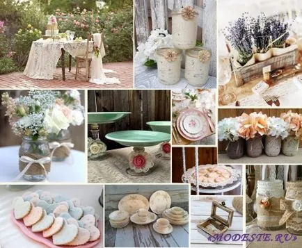 Esküvői stílus Shabby chic dekoráció, menyasszonyi smink