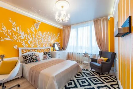 Жълт спалня - 70 снимка идеална комбинация в интериора на спалнята