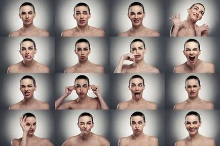 Чудесата 9 изражения на лицето емоционални снимки