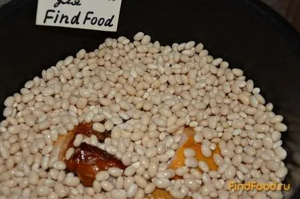 Bean-rizs füstölt csirke recept egy fotó